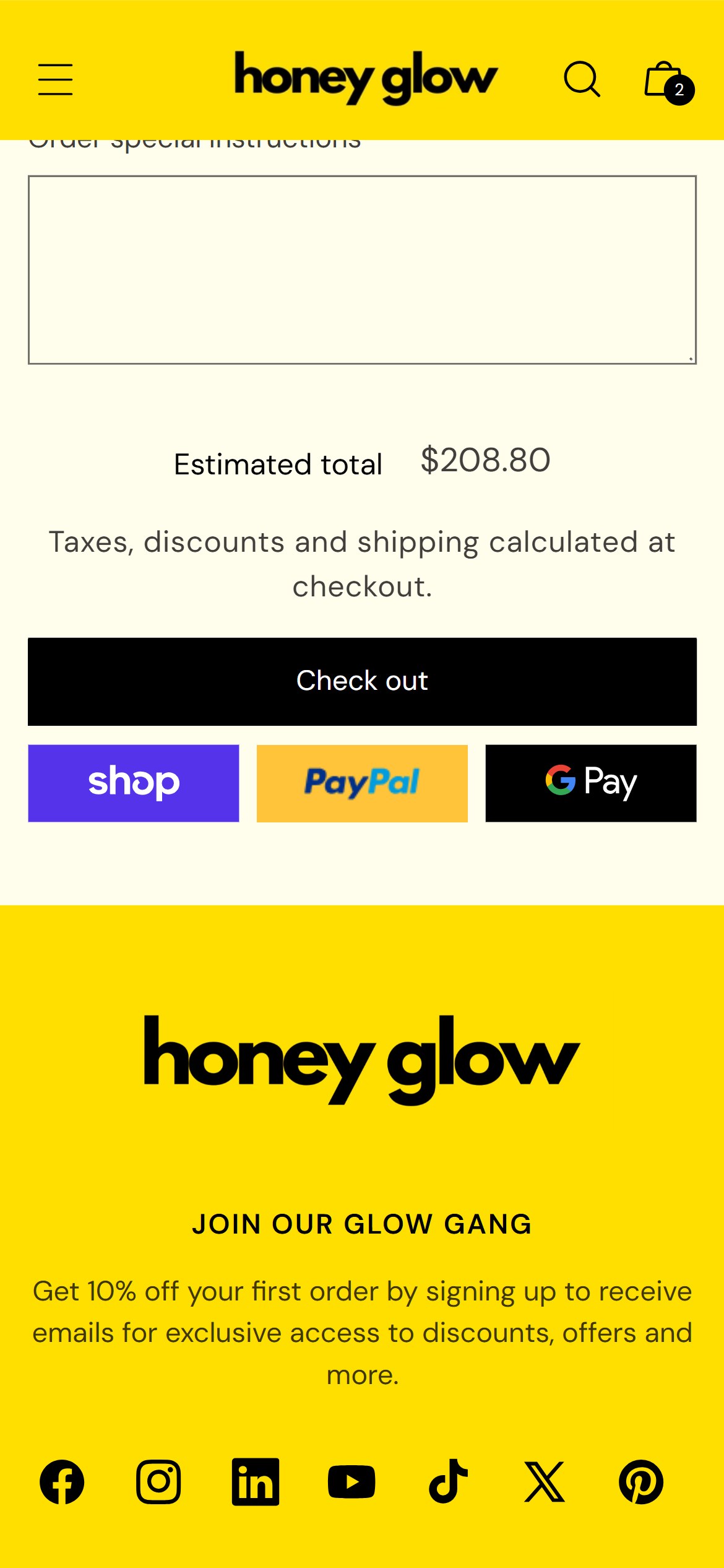 Honey Glow — Mobile